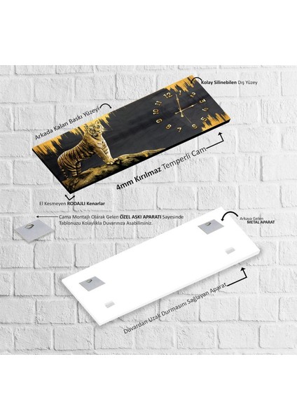 Saatli Kaplan Cam Tablo modelleri