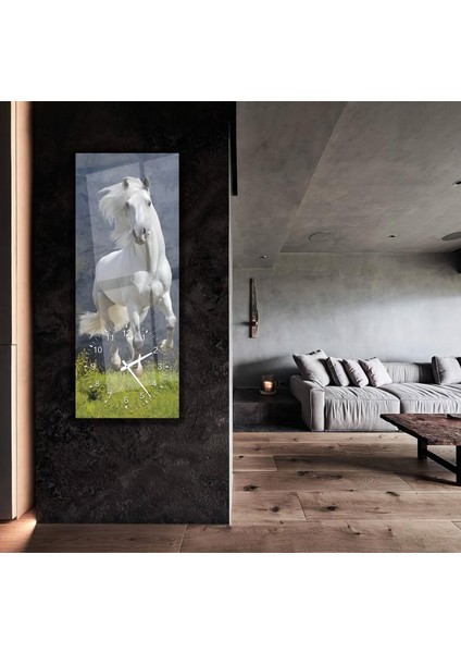 Saatli Beyaz At Cam Tablo fiyatları