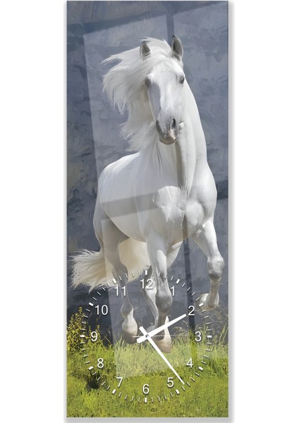 Saatli Beyaz At Cam Tablo modelleri