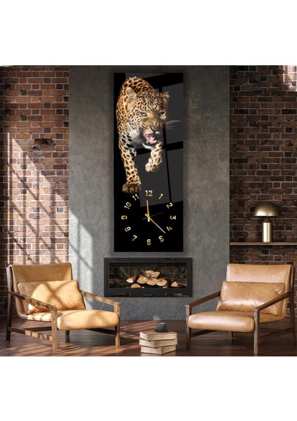 Saatli Leopar Cam Tablo modelleri