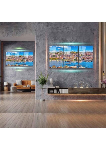 Istanbul Manzara Üçlü Cam Tablo fiyatları