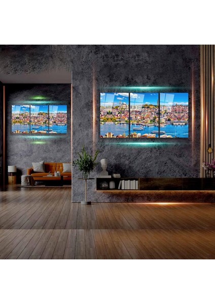 Istanbul Manzara Üçlü Cam Tablo modelleri