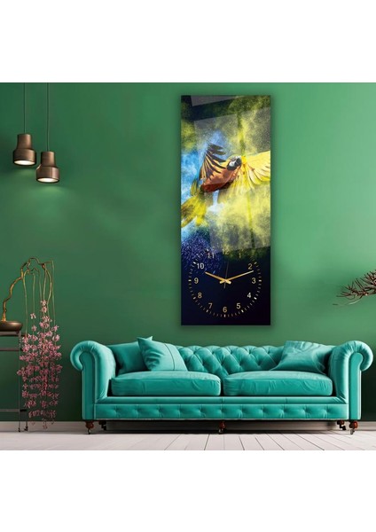 Saatli Papağan Cam Tablo modelleri