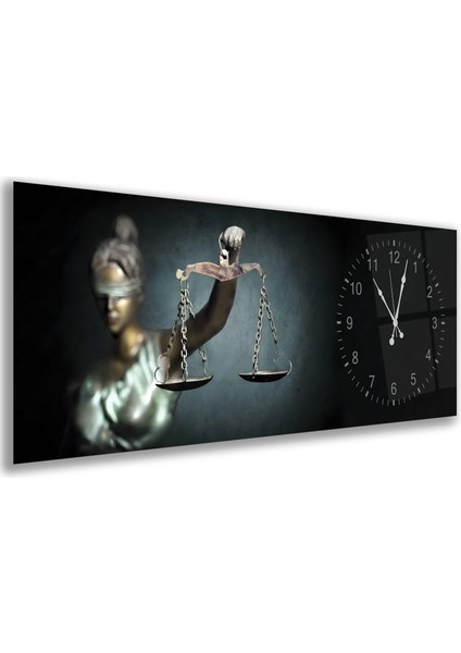Saatli Adalet Terazisi Cam Tablo fiyatları