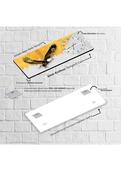 Saatli Altın Kartal Cam Tablo indirimleri