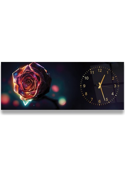 Saatli Renkli Gül Cam Tablo fırsatları