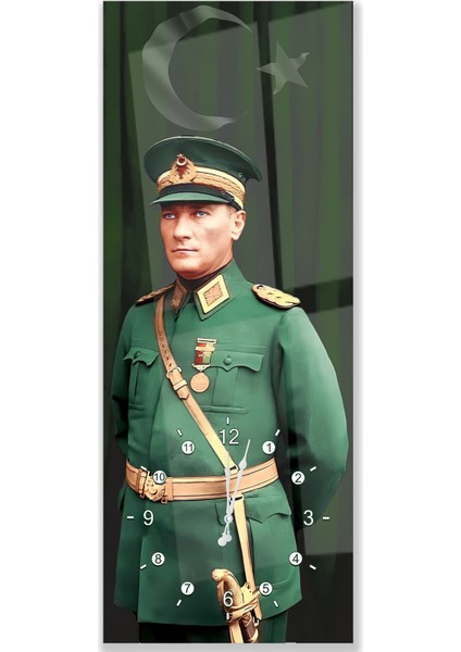 Saatli Mustafa Kemal Atatürk Cam Tablo fırsatları
