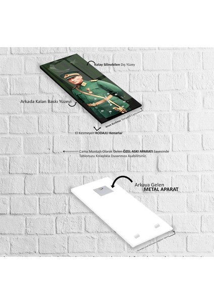 Saatli Mustafa Kemal Atatürk Cam Tablo indirimleri