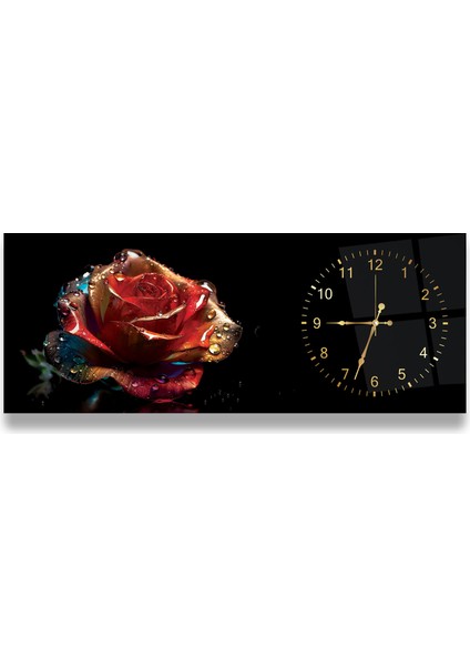 Saatli Renkli Gül Cam Tablo fırsatları