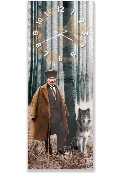 Saatli Mustafa Kemal Atatürk Cam Tablo fırsatları