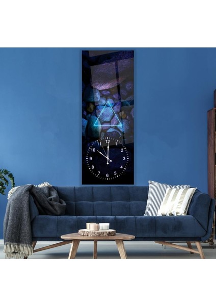 Saatli Neon Taşlar Cam Tablo