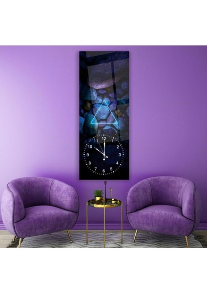 Saatli Neon Taşlar Cam Tablo modelleri