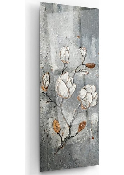 Beyaz Çiçekler Cam Tablo fiyatları