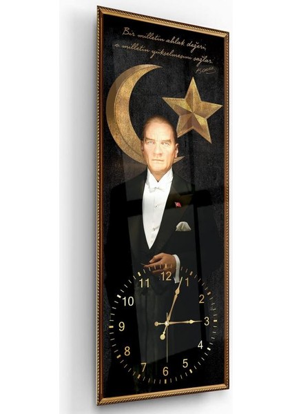 Saatli Mustafa Kemal Atatürk Cam Tablo fiyatları