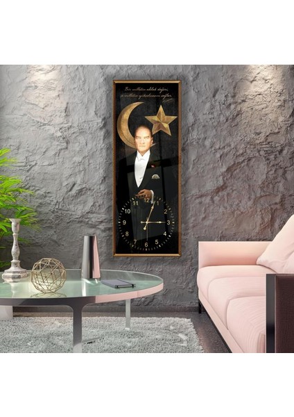 Saatli Mustafa Kemal Atatürk Cam Tablo modelleri