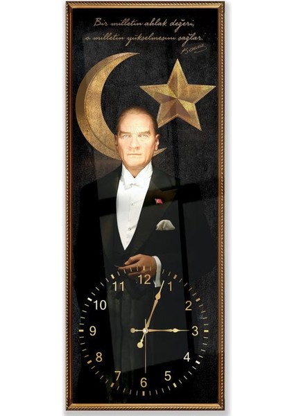 Saatli Mustafa Kemal Atatürk Cam Tablo fırsatları