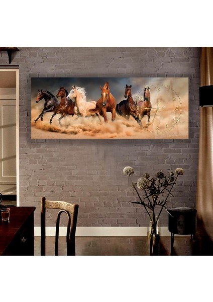 Saatli Atlar Cam Tablo