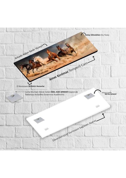 Saatli Atlar Cam Tablo indirimleri
