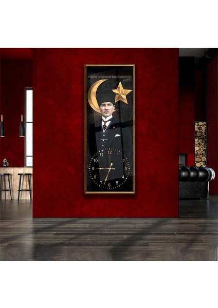 Saatli Mustafa Kemal Atatürk Cam Tablo modelleri