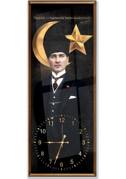 Saatli Mustafa Kemal Atatürk Cam Tablo fırsatları