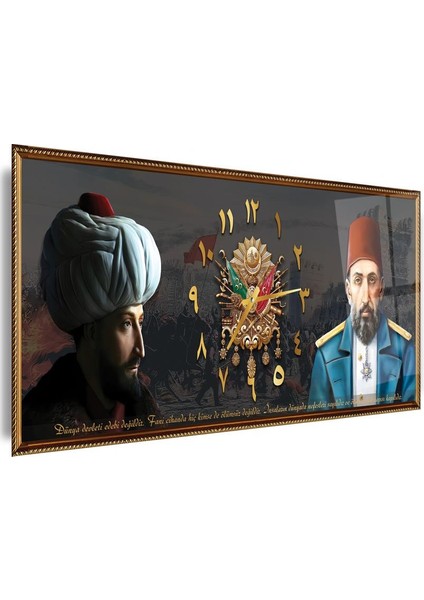 Saatli Osmanlı Arması Cam Tablo fiyatları