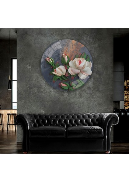 Çiçekler Cam Tablo