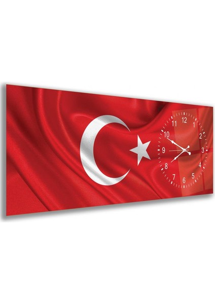 Saatli Al Bayrak Cam Tablo fiyatları