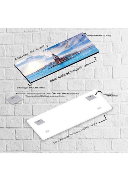 Saatli Kız Kulesi Cam Tablo fırsatları