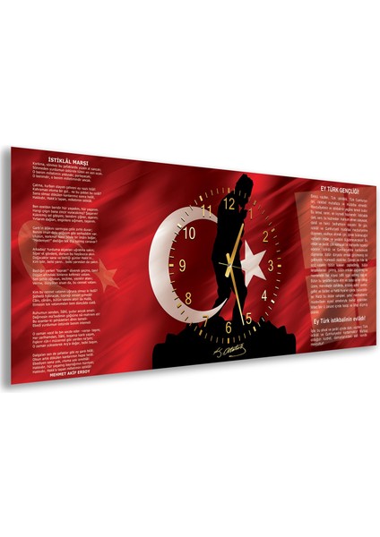 Saatli Istiklal Marşı Cam Tablo fiyatları