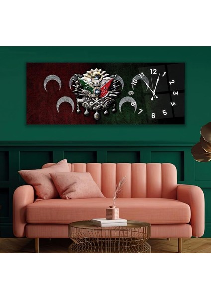 Saatli Osmanlı Arması Cam Tablo modelleri