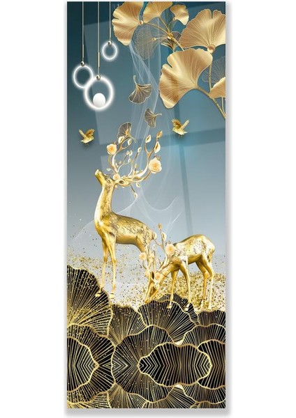 Altın Geyikler Cam Tablo modelleri