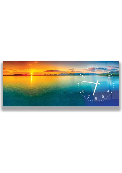 Saatli Gün Batımı Cam Tablo fırsatları