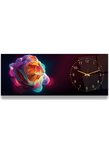 Saatli Neon Gül Cam Tablo fırsatları