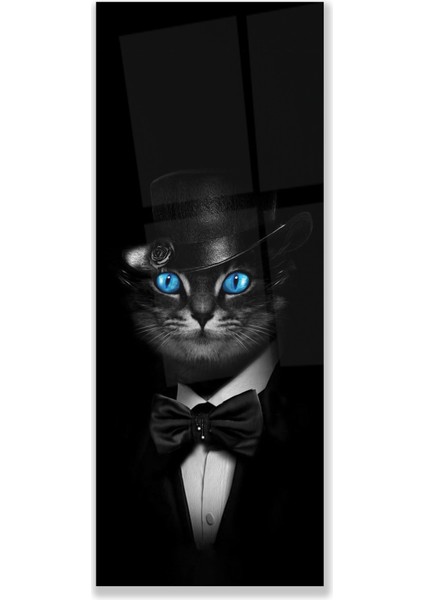 Şapkalı Kedi Cam Tablo modelleri