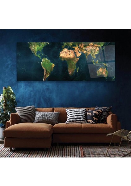 Dünya Haritası Cam Tablo