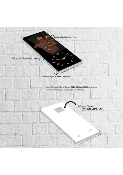 Saatli Aşkın Gücü Cam Tablo fırsatları