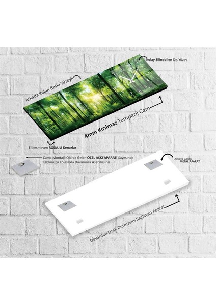 Saatli Orman Cam Tablo indirimleri