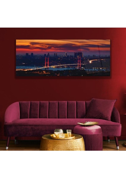 Gece Istanbul Cam Tablo