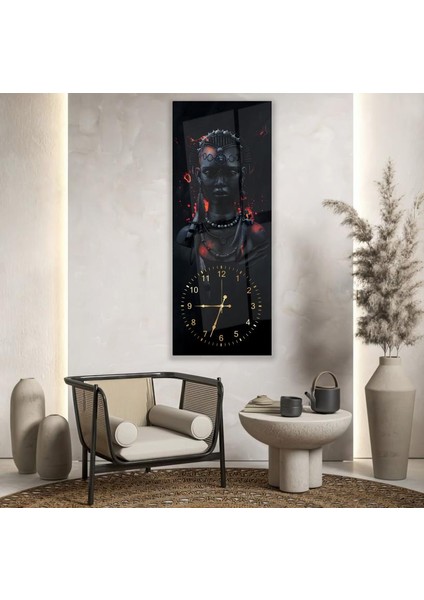 Saatli Siyah Kadın Cam Tablo fiyatları