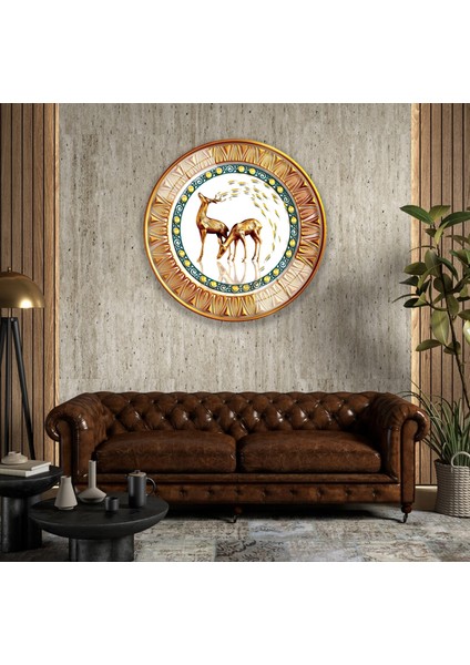 Altın Geyikler Cam Tablo modelleri