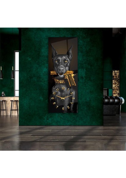 Saatli Köpek Cam Tablo modelleri