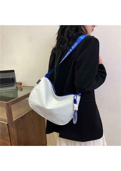 Moda Omuz Geniş Naylon Çanta Kadın Yeni Basit Crossbody Çanta Omuz Yastık Çantası (Yurt Dışından) modelleri