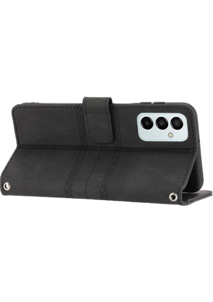 Samsung Galaxy M23 Manyetik Kapatma Pu Deri Kickstand Için Flip Case (Yurt Dışından)