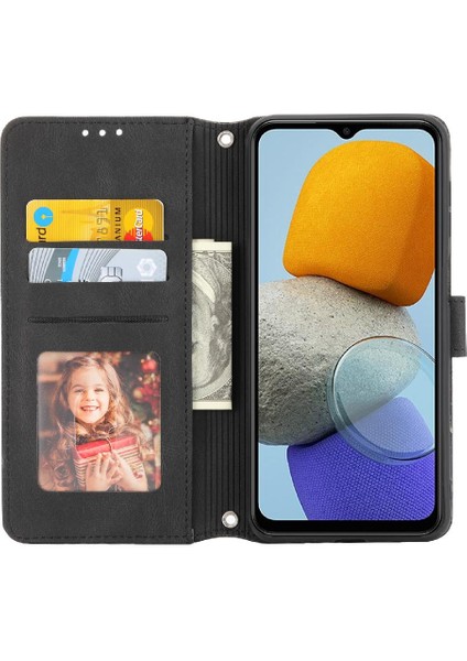Samsung Galaxy M23 Manyetik Kapatma Pu Deri Kickstand Için Flip Case (Yurt Dışından)
