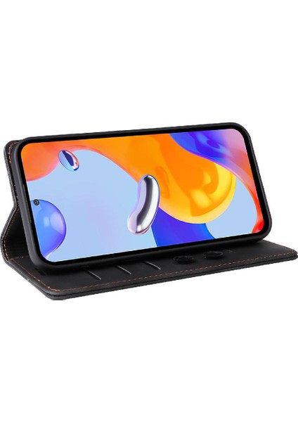Xiaomi Redmi Not 11 Pro Için Flip Case Darbeye Basit Iş Deri (Yurt Dışından)