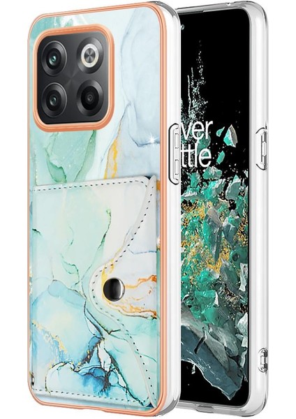 Oneplus 10T 5g Kart Yuvaları Için Kılıf Ince Cüzdan Yumuşak Tpu Tampon Mermer (Yurt Dışından)