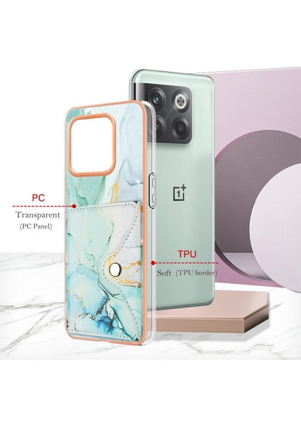 Oneplus 10T 5g Kart Yuvaları Için Kılıf Ince Cüzdan Yumuşak Tpu Tampon Mermer (Yurt Dışından)