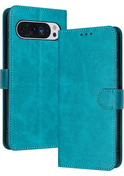 Toka Saf Renk Pu Deri ile Google Piksel 9 Pro Için Flip Case (Yurt Dışından)