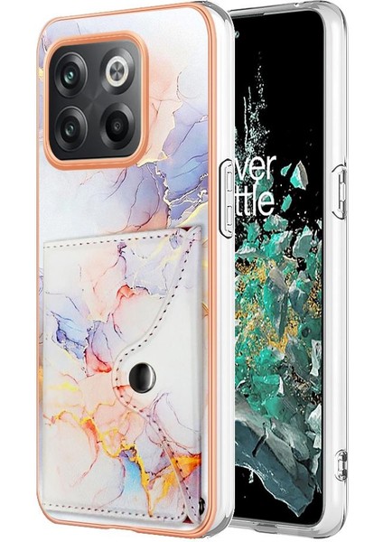 Oneplus 10T 5g Kart Yuvaları Için Kılıf Ince Cüzdan Yumuşak Tpu Tampon Mermer (Yurt Dışından)