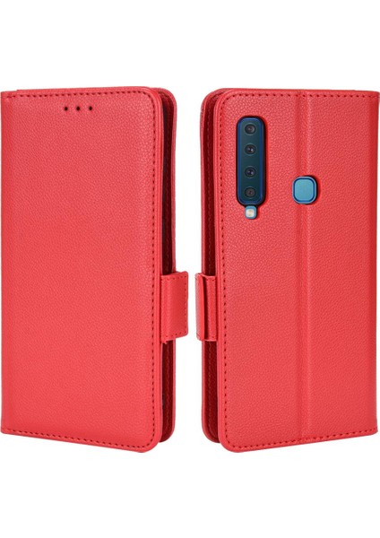 Samsung Galaxy A9 2018 Pu Deri Manyetik Kart Yuvaları Tutucu Yan (Yurt Dışından)